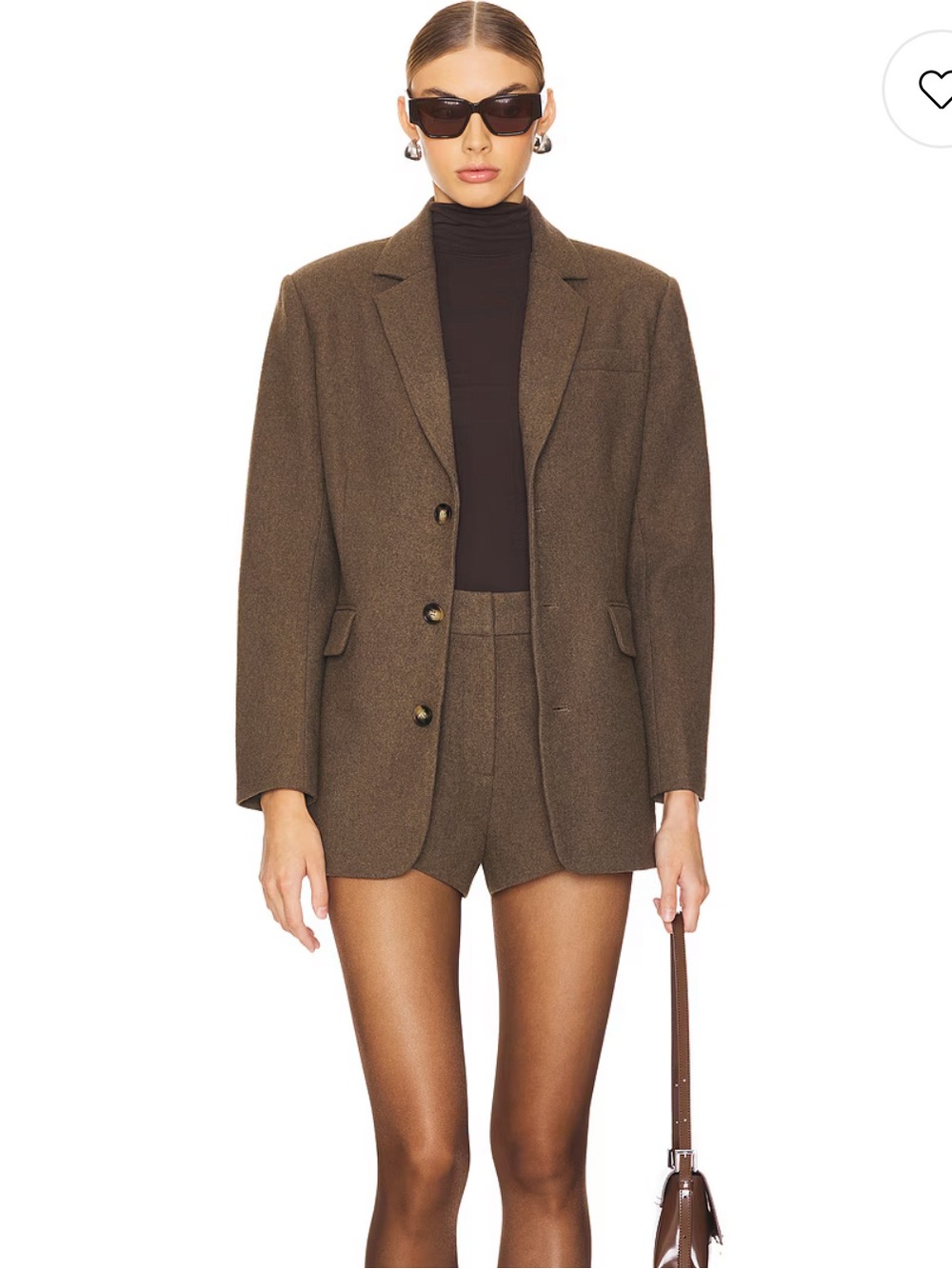 Line & Dot Brown Tailored Blazer XS | Structured One Button Career Jacket